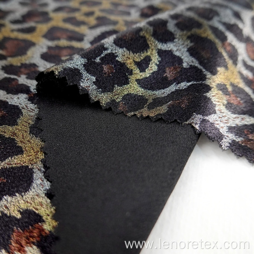 100% Polyester Leopard Printed Gauze Fabric